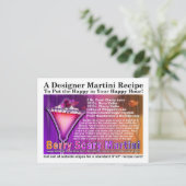 Berry Scary Halloween Martini Recept Briefkaart (Staand voorkant)