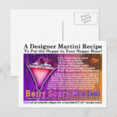 Berry Scary Halloween Martini Recept Briefkaart (Voorkant / Achterkant)