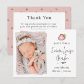 Berry schattig geboorte aankondiging kaart met fot (Voorkant / Achterkant)