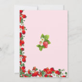 Berry Schattig Strawberry Baby shower Invitation Kaart (Achterkant)