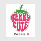 Berry Schattige Aardbei gesneden vinyl Stickers (Vel)