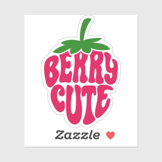 Berry Schattige Aardbei gesneden vinyl Stickers (Vel)