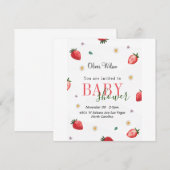 Berry Schattige Baby shower: Aardbeienvelden voor  Save The Date (Voorkant / Achterkant)