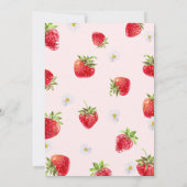 Berry Schattige Bash Strawberry 1e verjaardagsuitn Kaart (Achterkant)