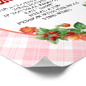 Berry Schattige Pink Gingham Dont Say Baby Game Poster (Hoek)