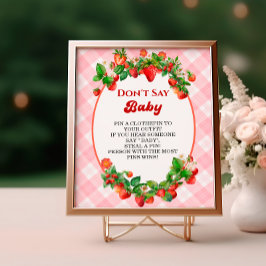 Berry Schattige Pink Gingham Dont Say Baby Game Poster