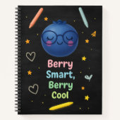 Berry Smart Berry Cool – Blueberry-schoolbord Notitieboek (Voorkant)
