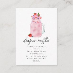 Berry Smoothie Baby shower Diaper Raffle Informatiekaartje