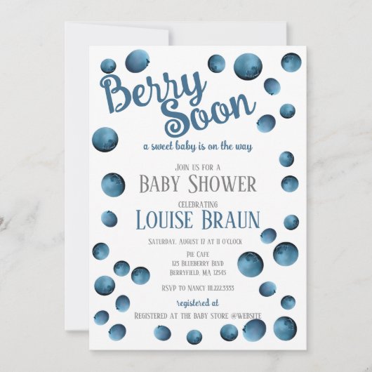 Berry Soon Baby shower Invitation Kaart (Voorkant)