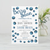 Berry Soon Baby shower Invitation Kaart (Staand voorkant)