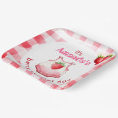 Berry Special Baby shower Gingham Strawberry Party Papieren Bordje (Gebogen)