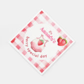 Berry Special Baby shower Gingham Strawberry Party Servet (Hoek)