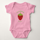 Berry Special gepersonaliseerde glimlachende aardb Romper (Voorkant)