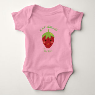 Berry Special gepersonaliseerde glimlachende aardb Romper