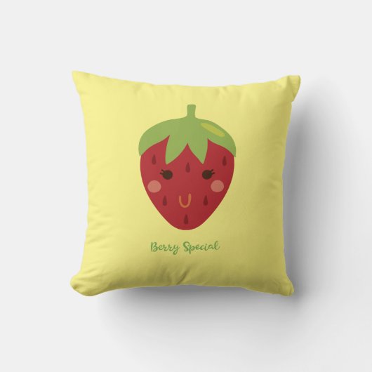 Berry Special Smiling Strawberry Kussen (Voorkant)
