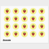 Berry Special Smiling Strawberry Ronde Sticker (Vel)