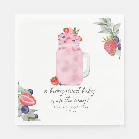 Berry Special Smoothie Baby shower Servet (Voorkant)