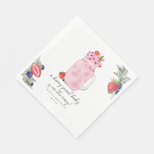 Berry Special Smoothie Baby shower Servet (Hoek)