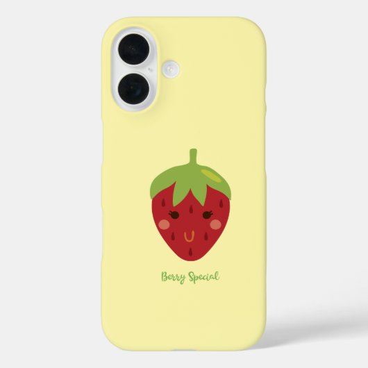 Berry Special Strawberry Face Emoji Case-Mate iPhone Case (Achterkant)