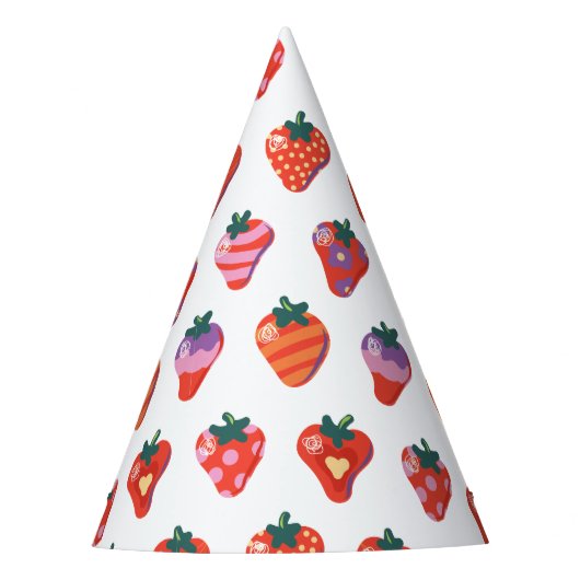 Berry Special Strawberry Verjaardag Feesthoedjes (Voorkant)