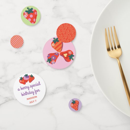 Berry Special Strawberry Verjaardagstafel Confetti (Groep)