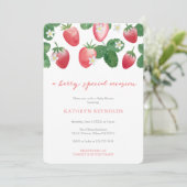 Berry Speciale Gelegenheid Aardbei Baby shower Kaart (Staand voorkant)