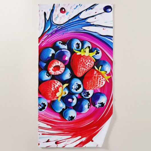 Berry Splash: kleurenburst Strandlaken (Voorkant)