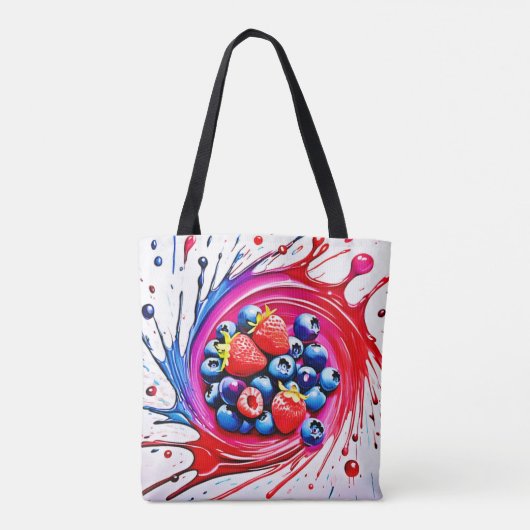 Berry Splash: kleurenburst Tote Bag (Achterkant)