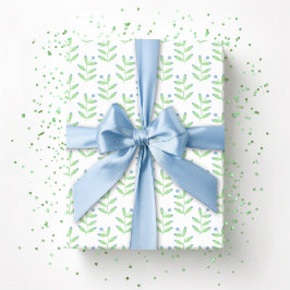 Berry Sprig in Slate and Green Cadeaupapier