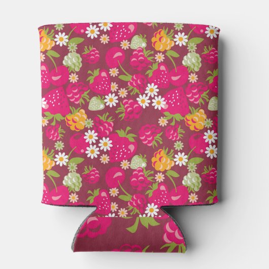 Berry stof: Diep rood naadloos Blikjeskoeler (Achterkant)