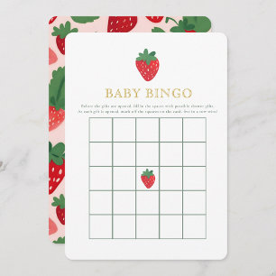 Berry Strawberry Baby shower Baby Bingo Kaart
