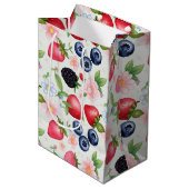 Berry Strawberry bloemen Verjaardagsfeestje voor h Medium Cadeauzakje (Voorkant Gekanteld)