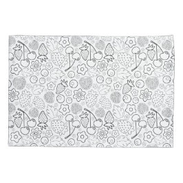 Berry Strawberry Cherry Black Hand drawn Modern. Kussensloop