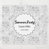 Berry Strawberry Cherry Black Hand drawn Modern. Likeurfles Etiket (Enkel label)