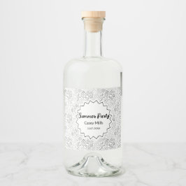 Berry Strawberry Cherry Black Hand drawn Modern. Likeurfles Etiket