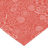 Berry Strawberry Cherry White Hand drawn Modern. Korte Tafelloper (Hoek)