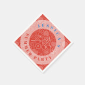 Berry Strawberry Cherry White Hand drawn Modern. Servet (Hoek)