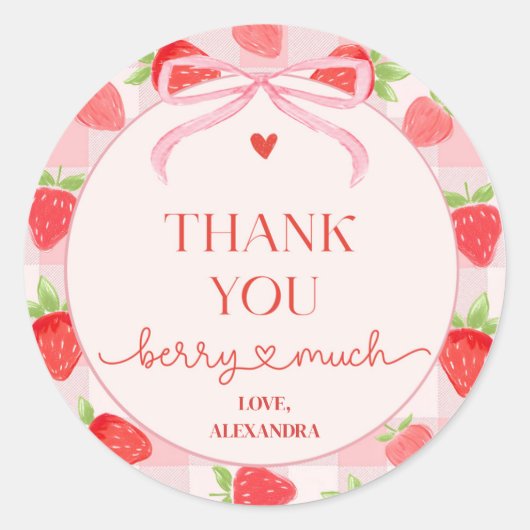 Berry Strawberry  Ronde Sticker (Voorkant)