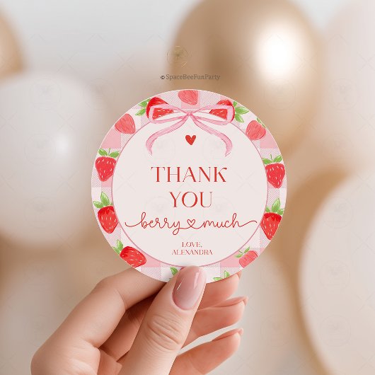 Berry Strawberry  Ronde Sticker