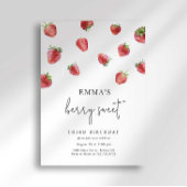Berry Strawberry verjaardagsuitnodiging Kaart