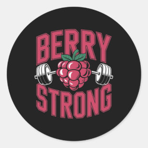 Berry Strong - Fitness Gewichtheffen Bodybuilding Ronde Sticker