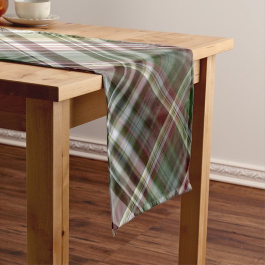 Berry Struik Green en Red Plaid Korte Tafelloper (Voorbeeld)