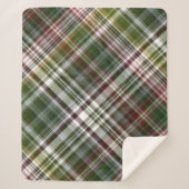 Berry Struik Green en Red Plaid Sherpa Deken (Voorkant)