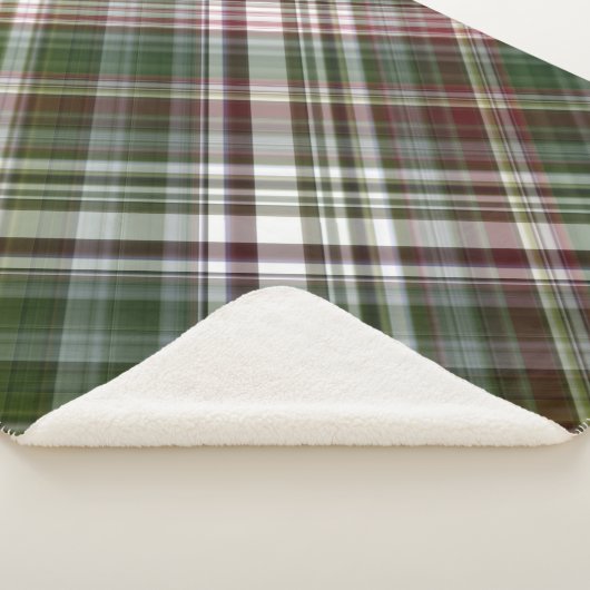 Berry Struik Green en Red Plaid Sherpa Deken (3/4)