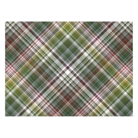 Berry Struik Green en Red Plaid Tafelkleed (Voorkant (Horizontaal))