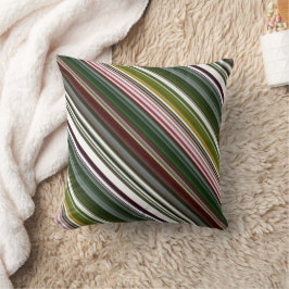 Berry Struik Green en Red Stripe en Plaid Kussen