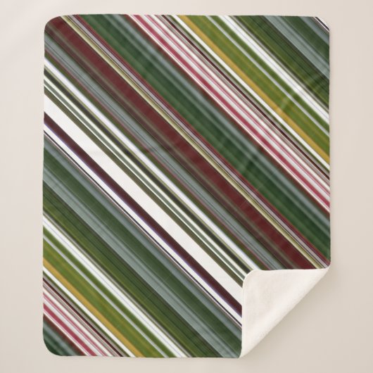 Berry Struik groen en rode streep Sherpa Deken (Voorkant)