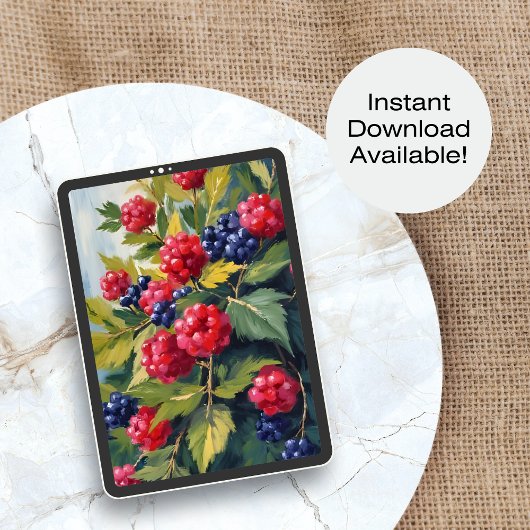 Berry Struik Raspberry Blackberry Waterverf Fruit Poster