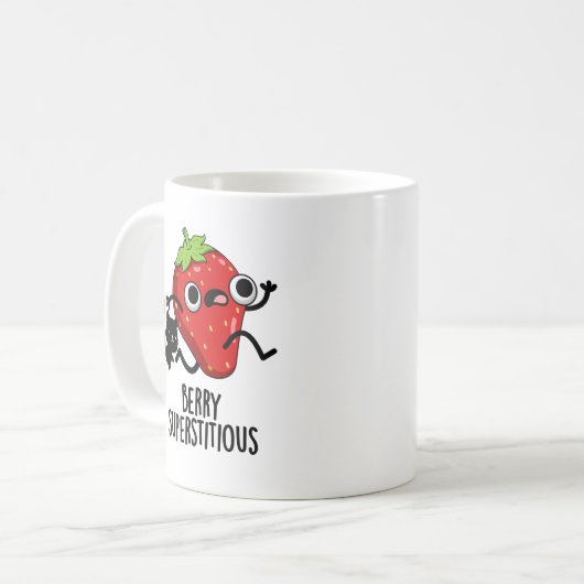 Berry Superstious Funny Fruit Pun Koffiemok (Voorkant links)