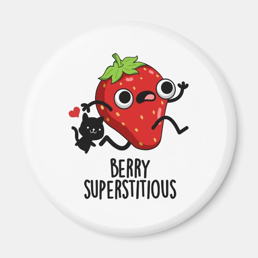 Berry Superstious Funny Fruit Pun Magneet (Voorkant)